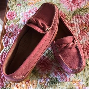 LL Bean pink vibram sole loafers